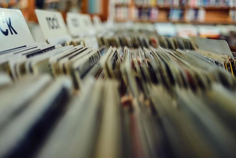 vinyls in a store