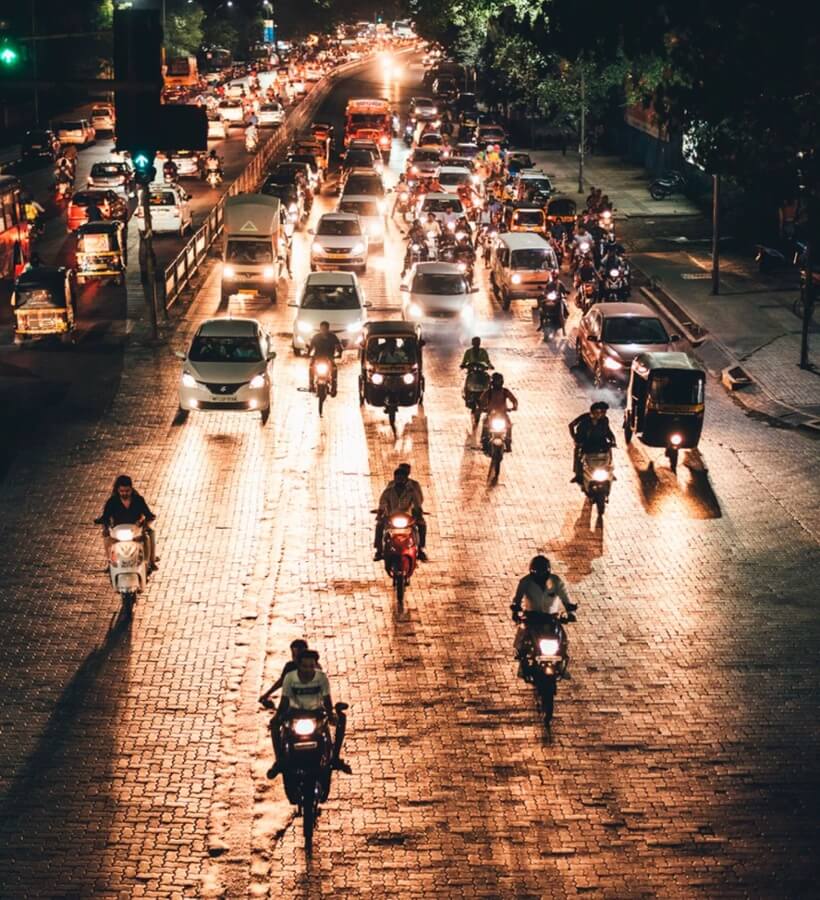 Pune's street at night